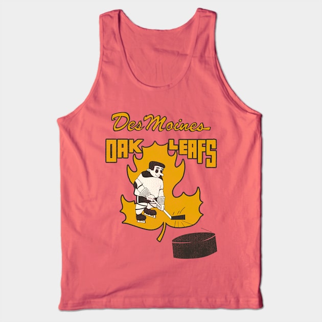 Defunct Des Moines Oak Leafs Hockey Team Tank Top by Defunctland